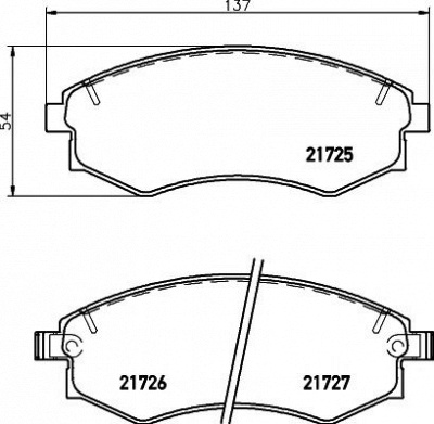 HELLA PAGID 8db355016691 -  Комплект тормозных колодок, дисковый тормоз